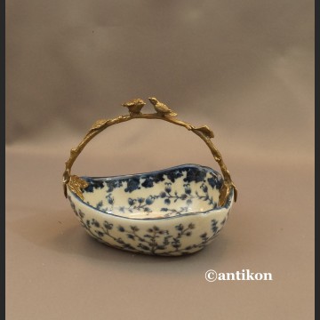 Patera koszyk  wzór cebulowy porcelana z brązem