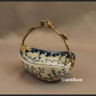 Patera koszyk wzór cebulowy porcelana z brązem Patera koszyk wzór cebulowy porcelana z brązem