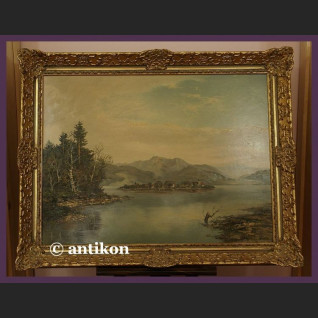 Obraz olejny na desce Widok na jezioro 