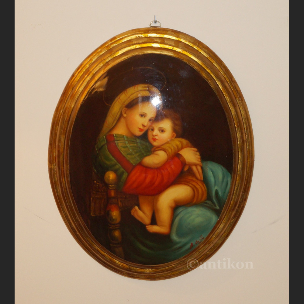 Madonna z dzieciątkiem obraz olejny religijny wg Rafarela Madonna z dzieciątkiem obraz olejny religijny wg Rafarela