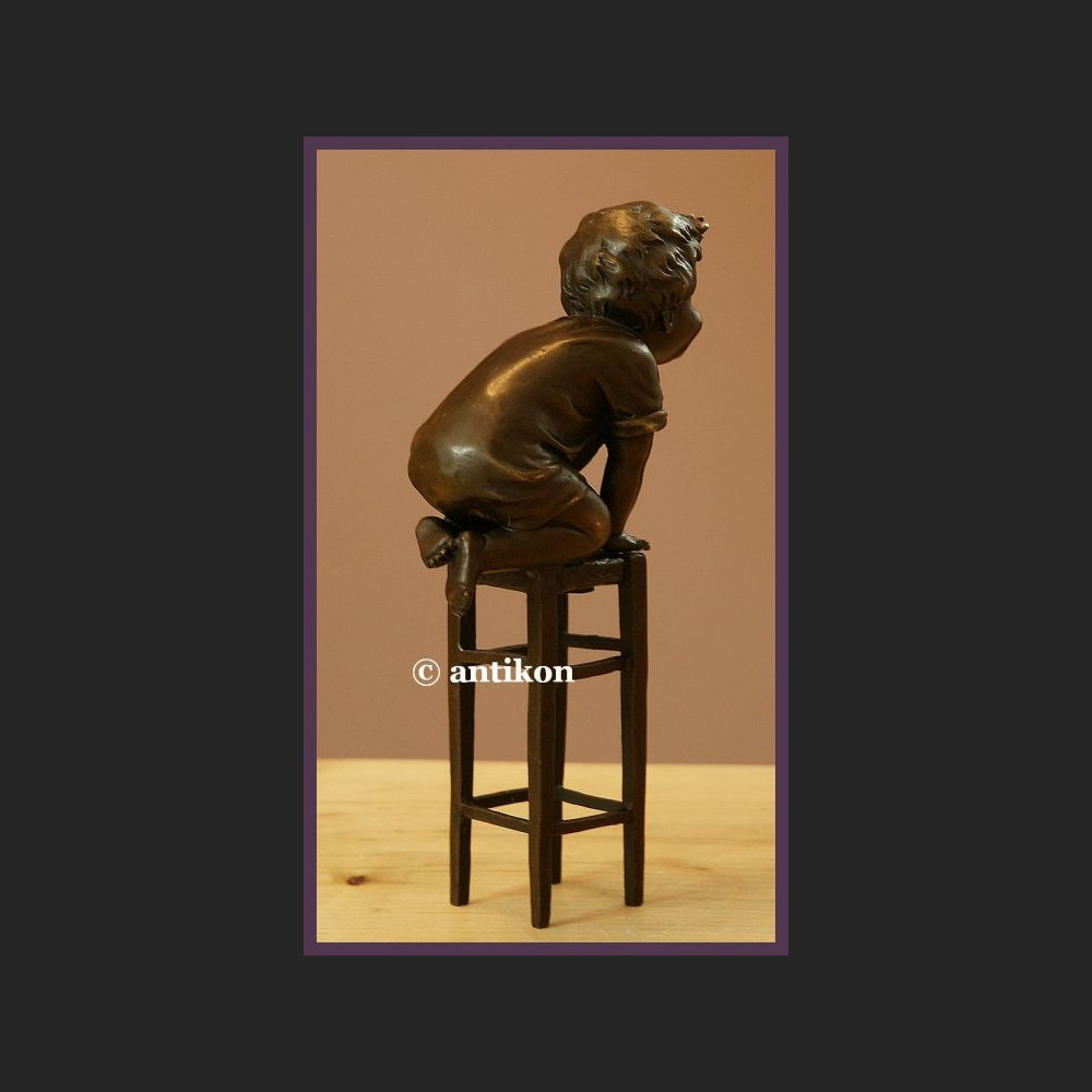 RRzeźba z brązu radosny malec figurka uroczy chłopczyk RRzeźba z brązu radosny malec figurka uroczy chłopczyk