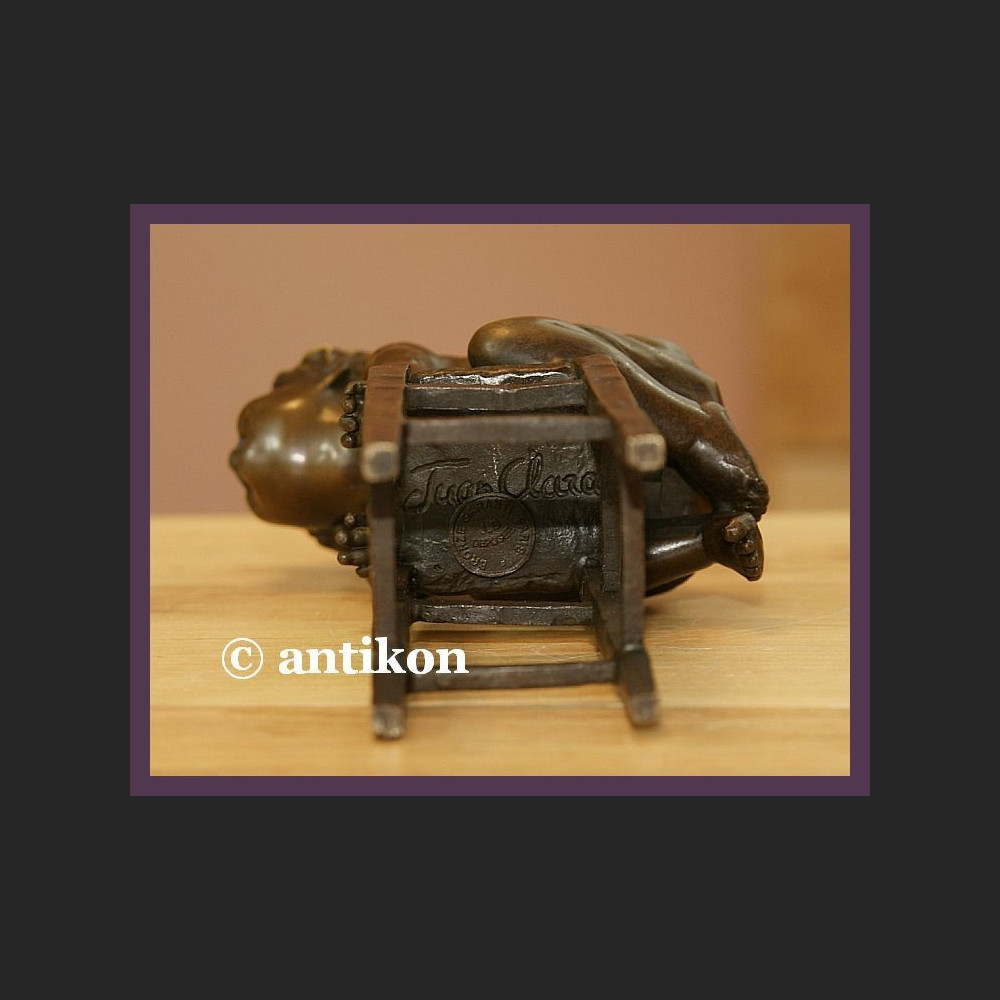 RRzeźba z brązu radosny malec figurka uroczy chłopczyk RRzeźba z brązu radosny malec figurka uroczy chłopczyk