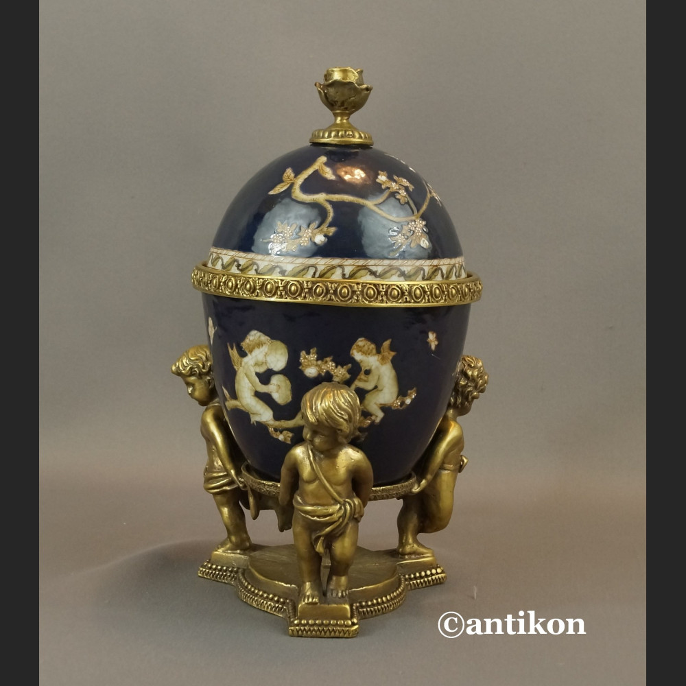 Carskie Jajo z dziećmi a la Faberge porcelanowa szkatuła Carskie Jajo z dziećmi a la Faberge porcelanowa szkatuła