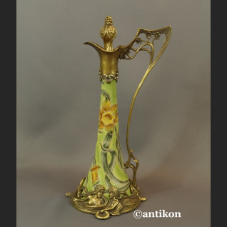 Karafka dzban secesyjny duży piękny porcelanowy 