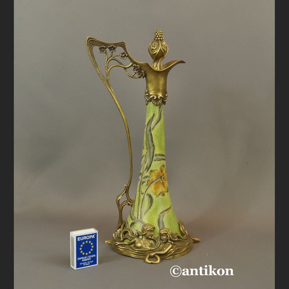 Karafka dzban secesyjny duży piękny porcelanowy Karafka dzban secesyjny duży piękny porcelanowy