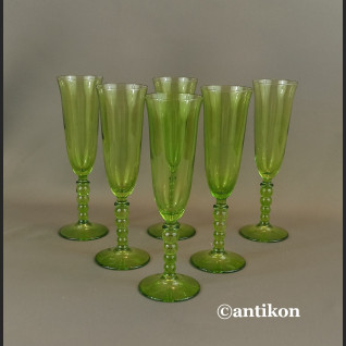 Kieliszki secesyjne zielone zestaw do wina Kieliszki secesyjne zielone zestaw do wina