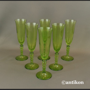 Kieliszki secesyjne zielone zestaw do wina Kieliszki secesyjne zielone zestaw do wina