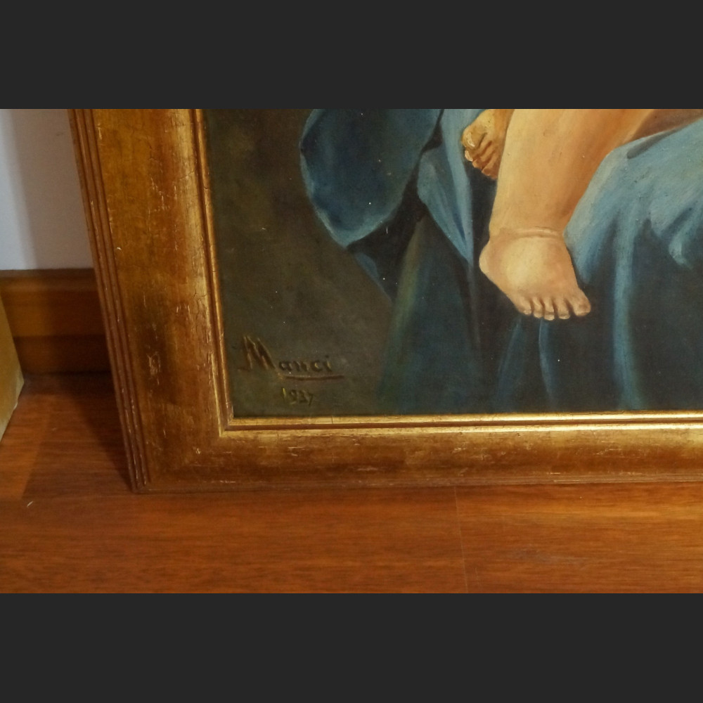 Madonna z dzieciątkiem stary obraz religijny 