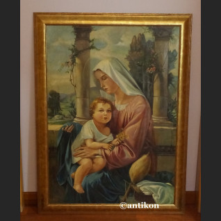 Madonna z dzieciątkiem stary obraz religijny 