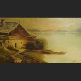 Pejzaż do salonu  widok na jezioro i góry 