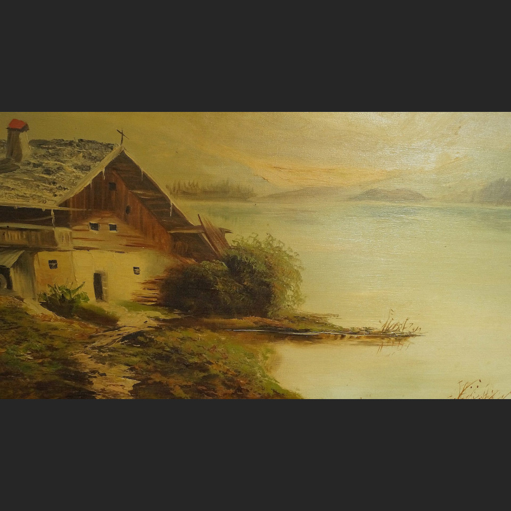 Pejzaż do salonu  widok na jezioro i góry 