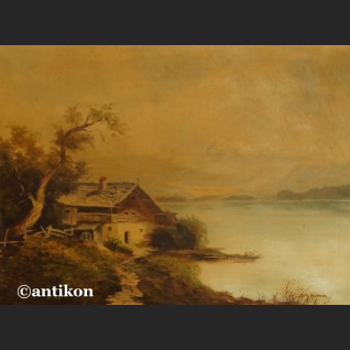 Pejzaż do salonu  widok na jezioro i góry 