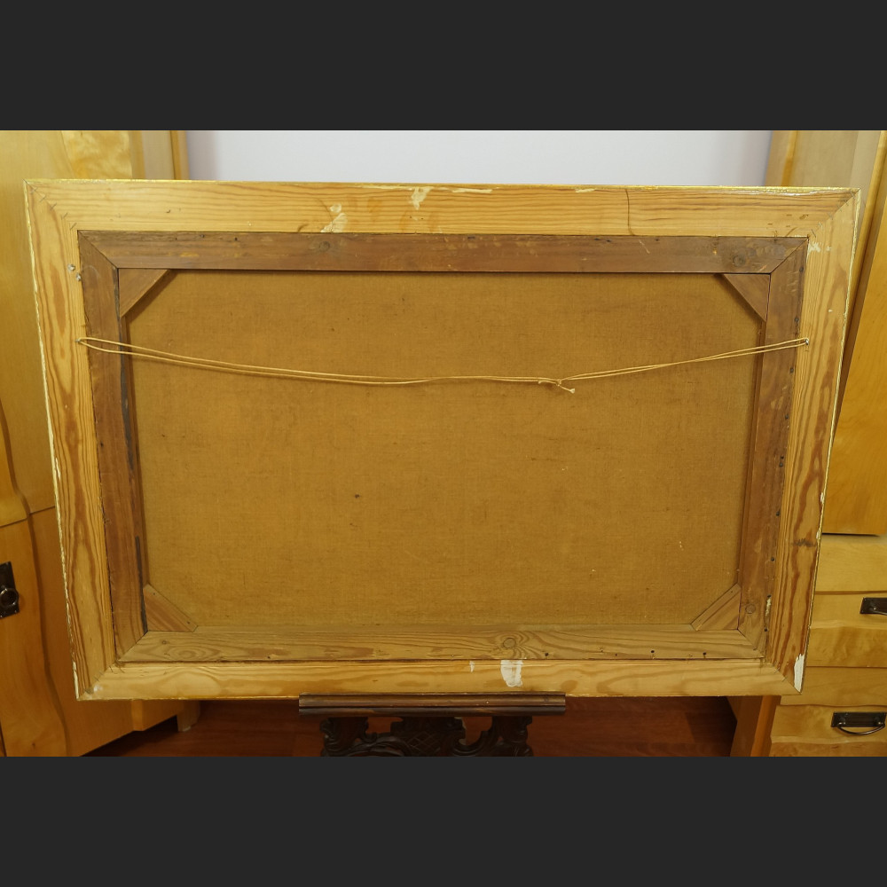 Obraz łodzie rybackie na morzu olejny pejzaż na płótnie Obraz łodzie rybackie na morzu olejny pejzaż na płótnie