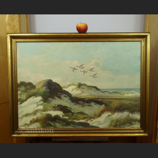 Obraz plaża wydmy morze olejny pejzaż morski 