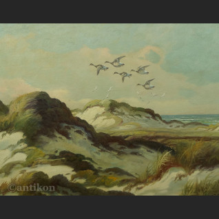 Obraz plaża wydmy morze olejny pejzaż morski 