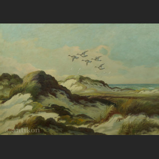 Obraz plaża wydmy morze olejny pejzaż morski 