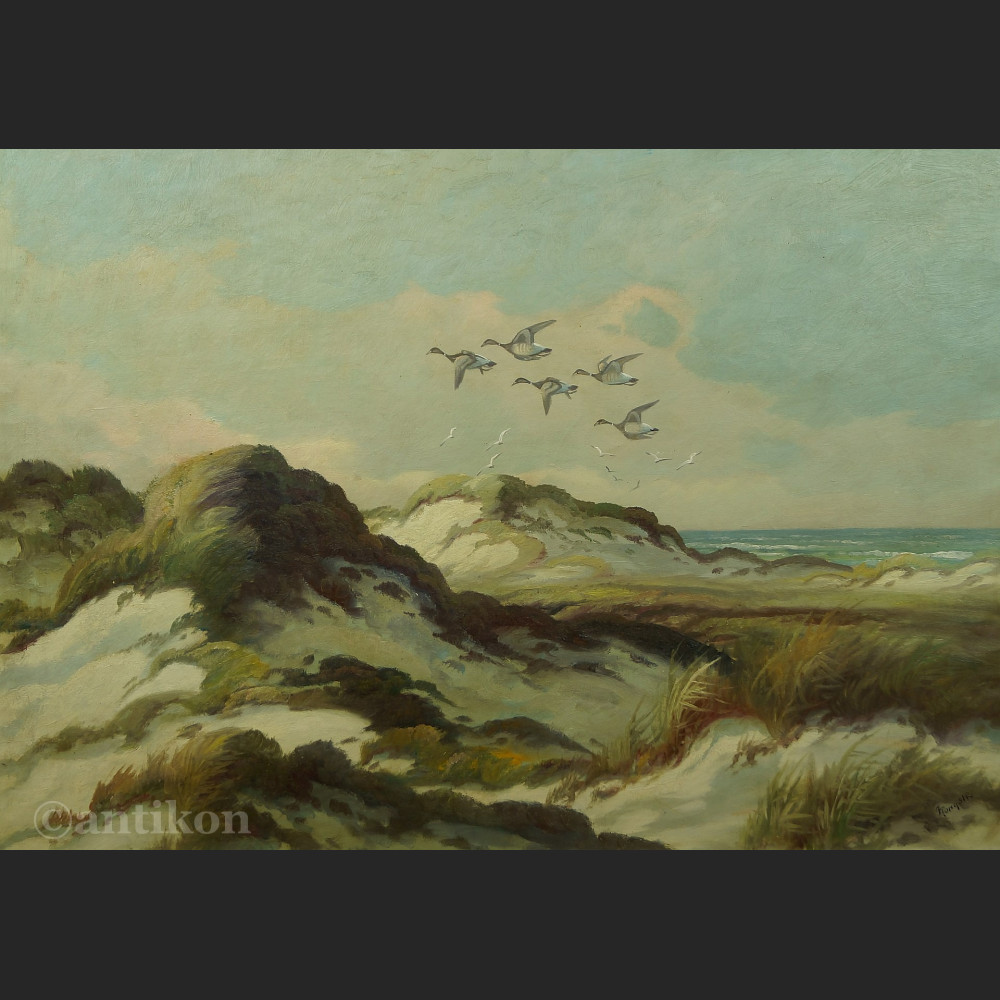 Obraz plaża wydmy morze olejny pejzaż morski 