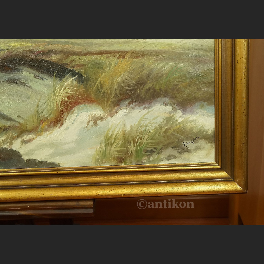 Obraz plaża wydmy morze olejny pejzaż morski 