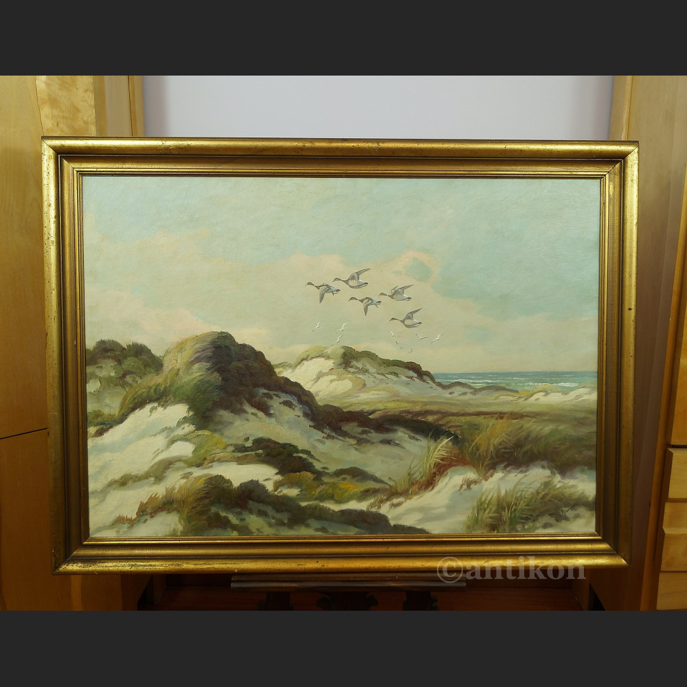 Obraz plaża wydmy morze olejny pejzaż morski 