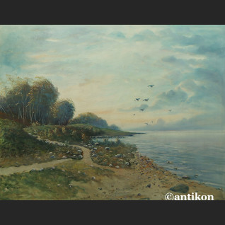 Pejzaż brzeg jeziora duży do salonu 