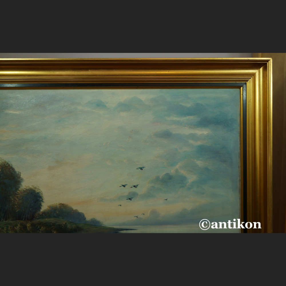 Pejzaż brzeg jeziora duży do salonu 