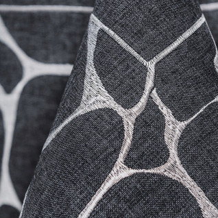 Obrus nowoczesny grafitowy z haftem 130 x 180 na większy stół Obrus nowoczesny grafitowy z haftem 130 x 180 na większy stół