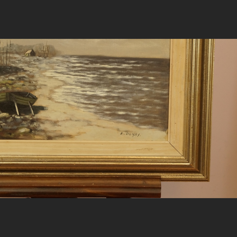 Wiejski pejzaż nadmorski olej na płótnie malarstwo 