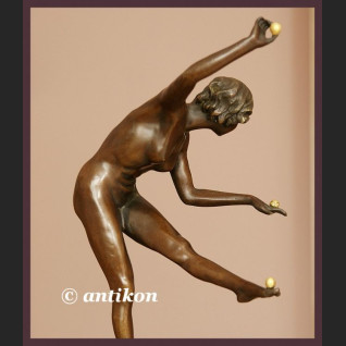 DUŻA RZEŹBA FRANCUSKI AKT PRZEPIĘKNA GIMNASTYCZKA BRĄZ