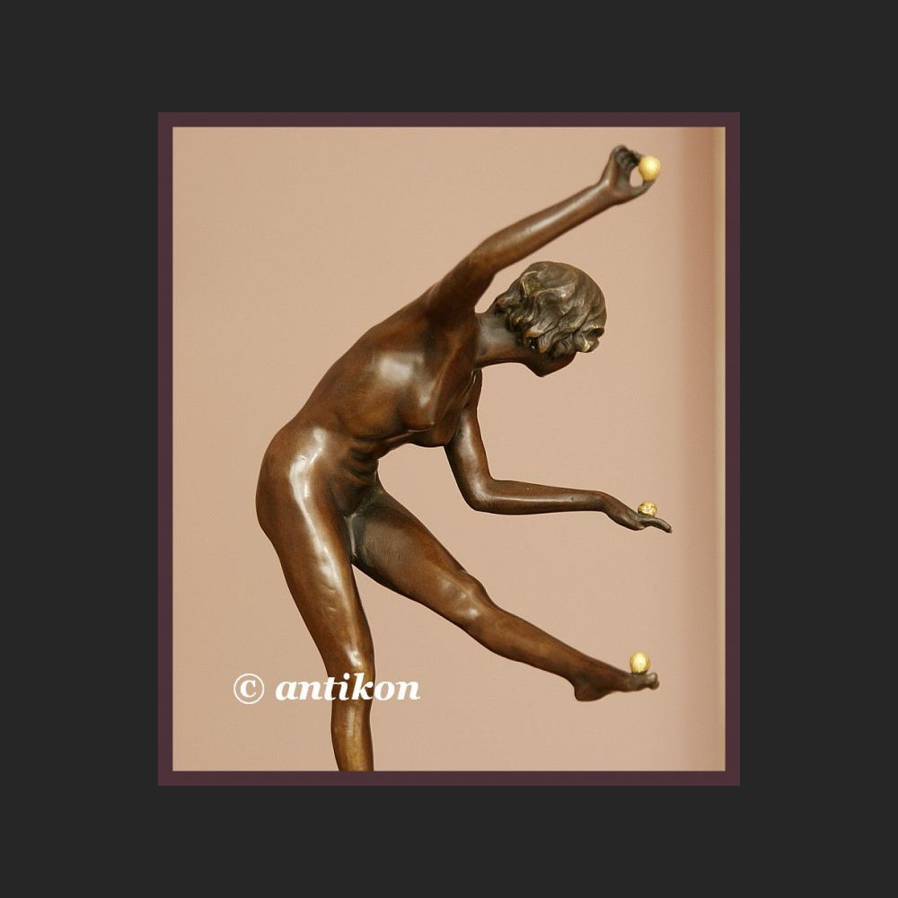 DUŻA RZEŹBA FRANCUSKI AKT PRZEPIĘKNA GIMNASTYCZKA BRĄZ