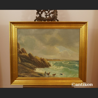 Malarstwo marynistyczne morze z klifem obraz olejny 