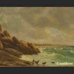 Malarstwo marynistyczne morze z klifem obraz olejny