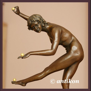 DUŻA RZEŹBA FRANCUSKI AKT PRZEPIĘKNA GIMNASTYCZKA BRĄZ