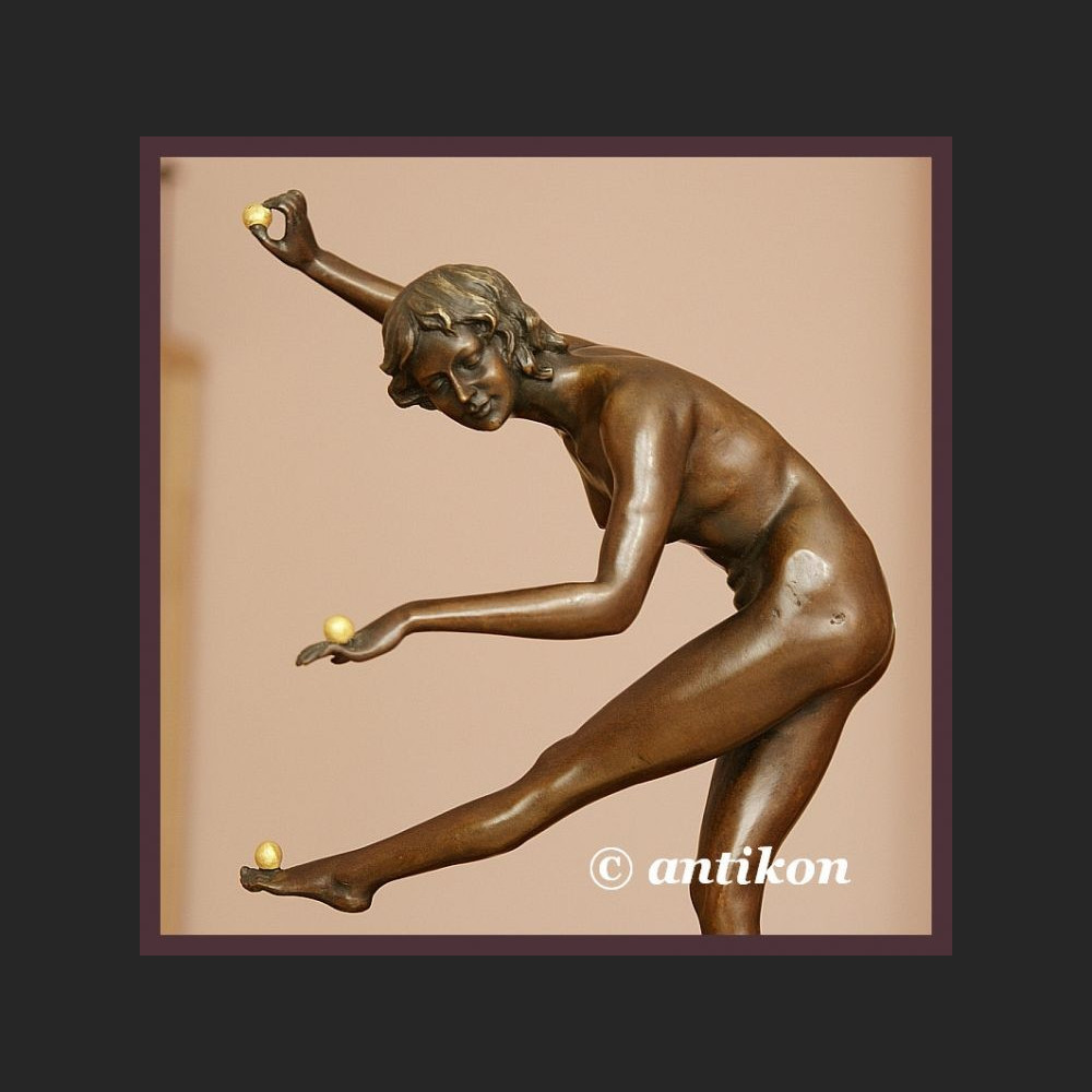 DUŻA RZEŹBA FRANCUSKI AKT PRZEPIĘKNA GIMNASTYCZKA BRĄZ
