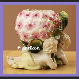 ŚLICZNY PORCELANOWY WAZON DONICZKA SECESJA