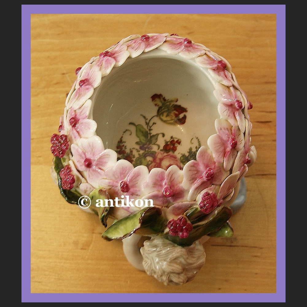 ŚLICZNY PORCELANOWY WAZON DONICZKA SECESJA