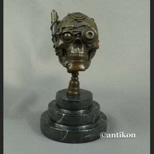 Steampunk Czaszka z brązu Figurka 