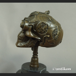 Steampunk Czaszka z brązu Figurka 