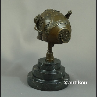 Steampunk Czaszka z brązu Figurka 
