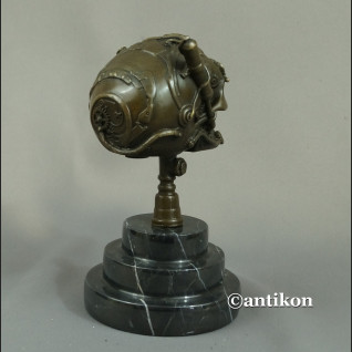 Steampunk Czaszka z brązu Figurka 