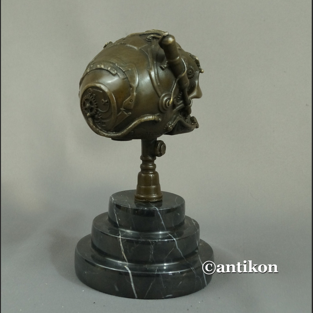 Steampunk Czaszka z brązu Figurka 