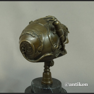 Steampunk Czaszka z brązu Figurka 