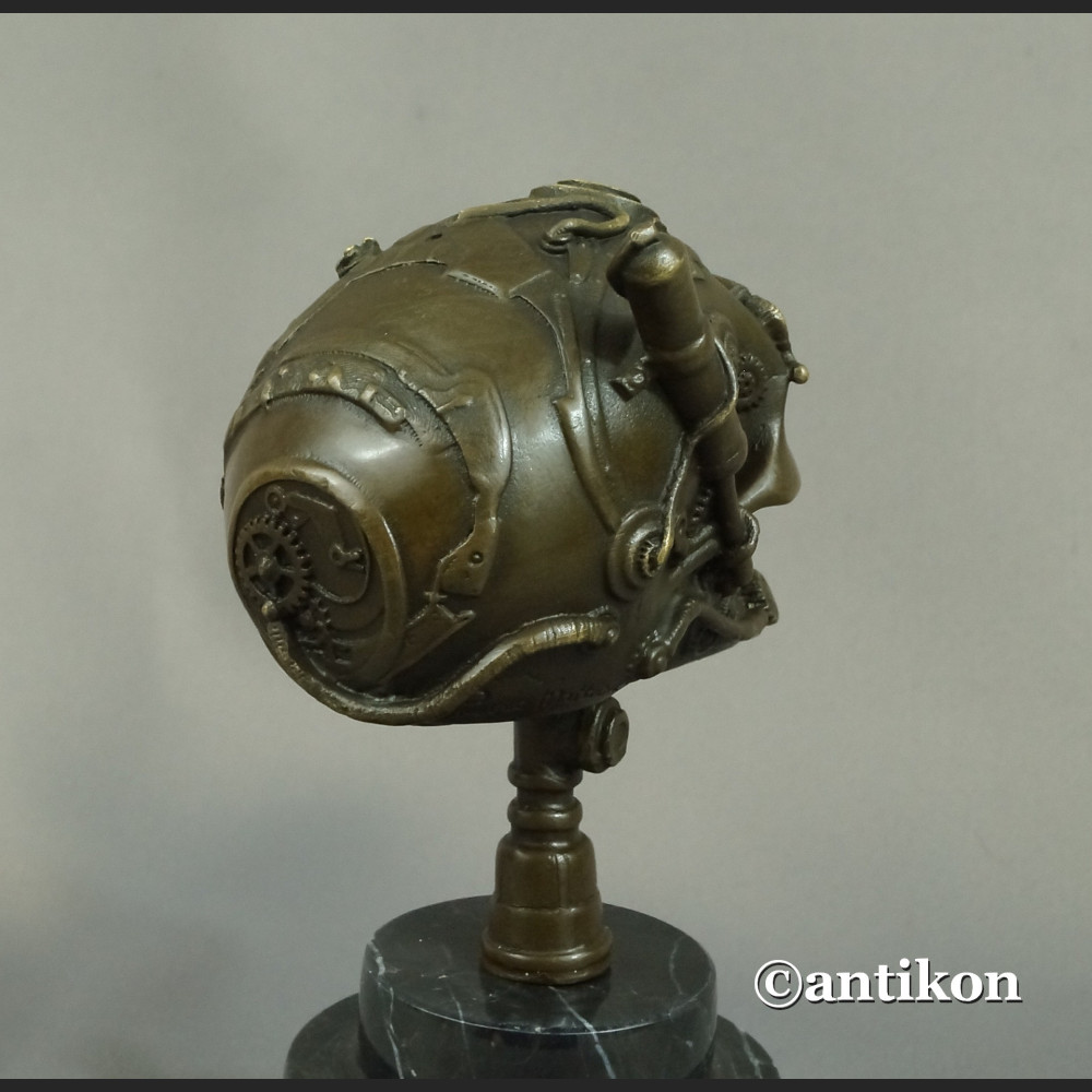 Steampunk Czaszka z brązu Figurka 