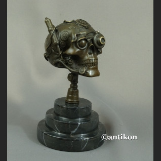 Steampunk Czaszka z brązu Figurka