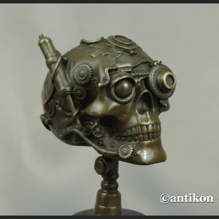 Steampunk Czaszka z brązu Figurka 