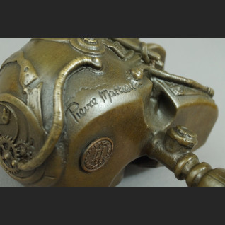Steampunk Czaszka z brązu Figurka 