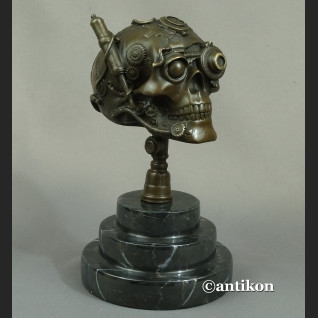Steampunk Czaszka z brązu Figurka 