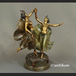 Para tancerek rzeźba kobiet w stroju wschodnim złocona