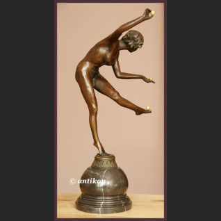 DUŻA RZEŹBA FRANCUSKI AKT PRZEPIĘKNA GIMNASTYCZKA BRĄZ