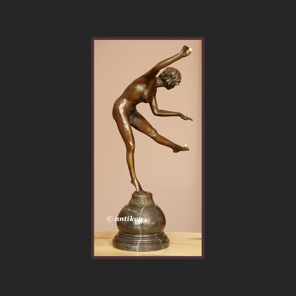 DUŻA RZEŹBA FRANCUSKI AKT PRZEPIĘKNA GIMNASTYCZKA BRĄZ