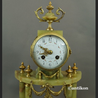 Zegar kominkowy antyk z onyksu  Zegar kominkowy antyk z onyksu